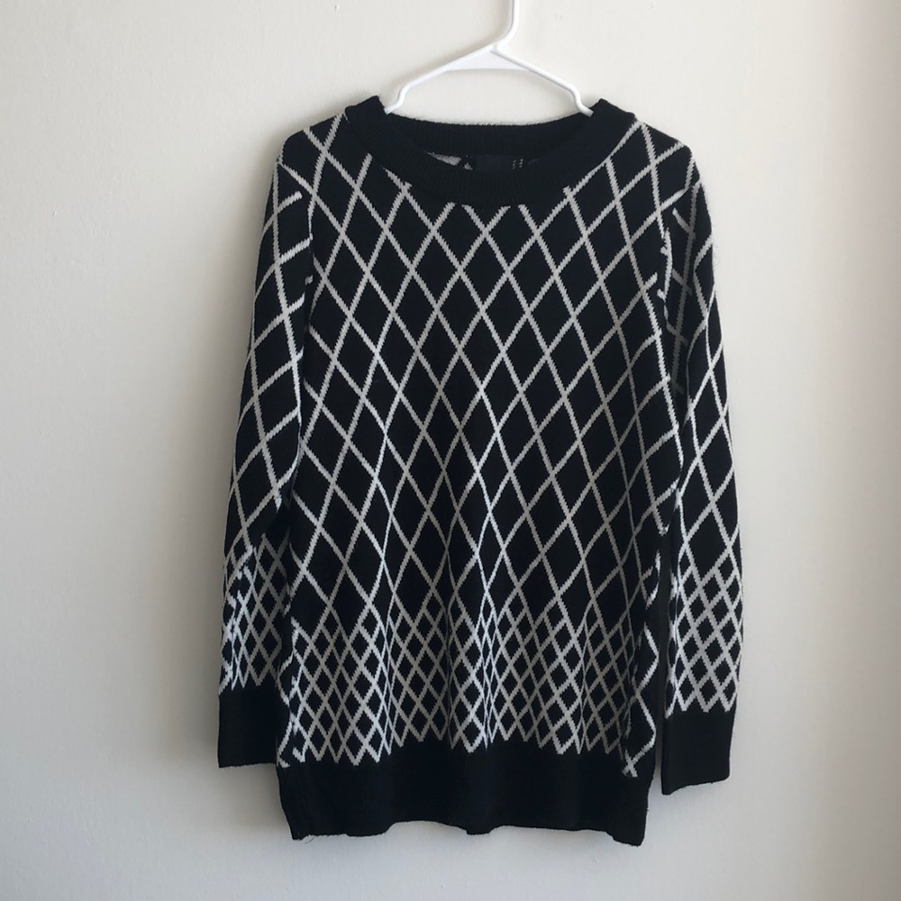 White and Black Warm Sweater